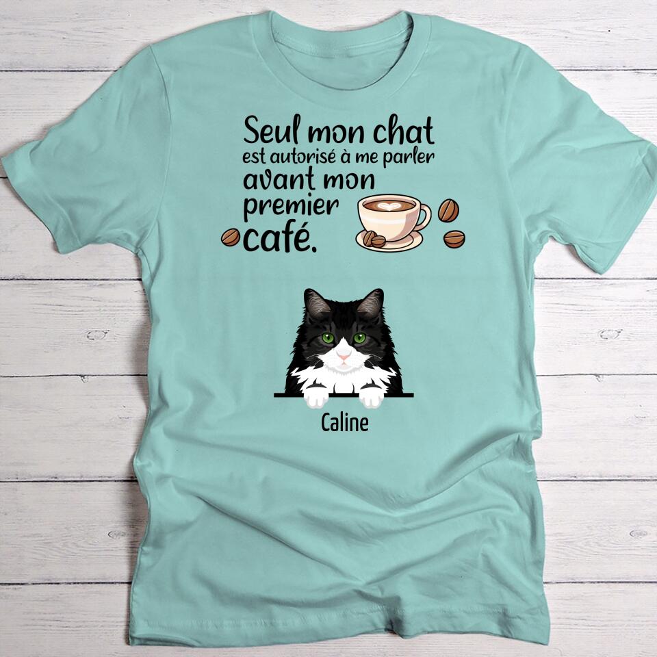 Premier café et chats - T-Shirt personnalisé