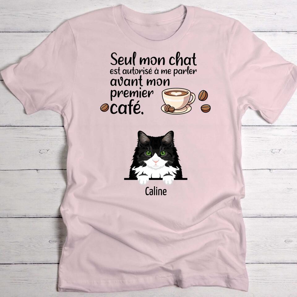 Premier café et chats - T-Shirt personnalisé