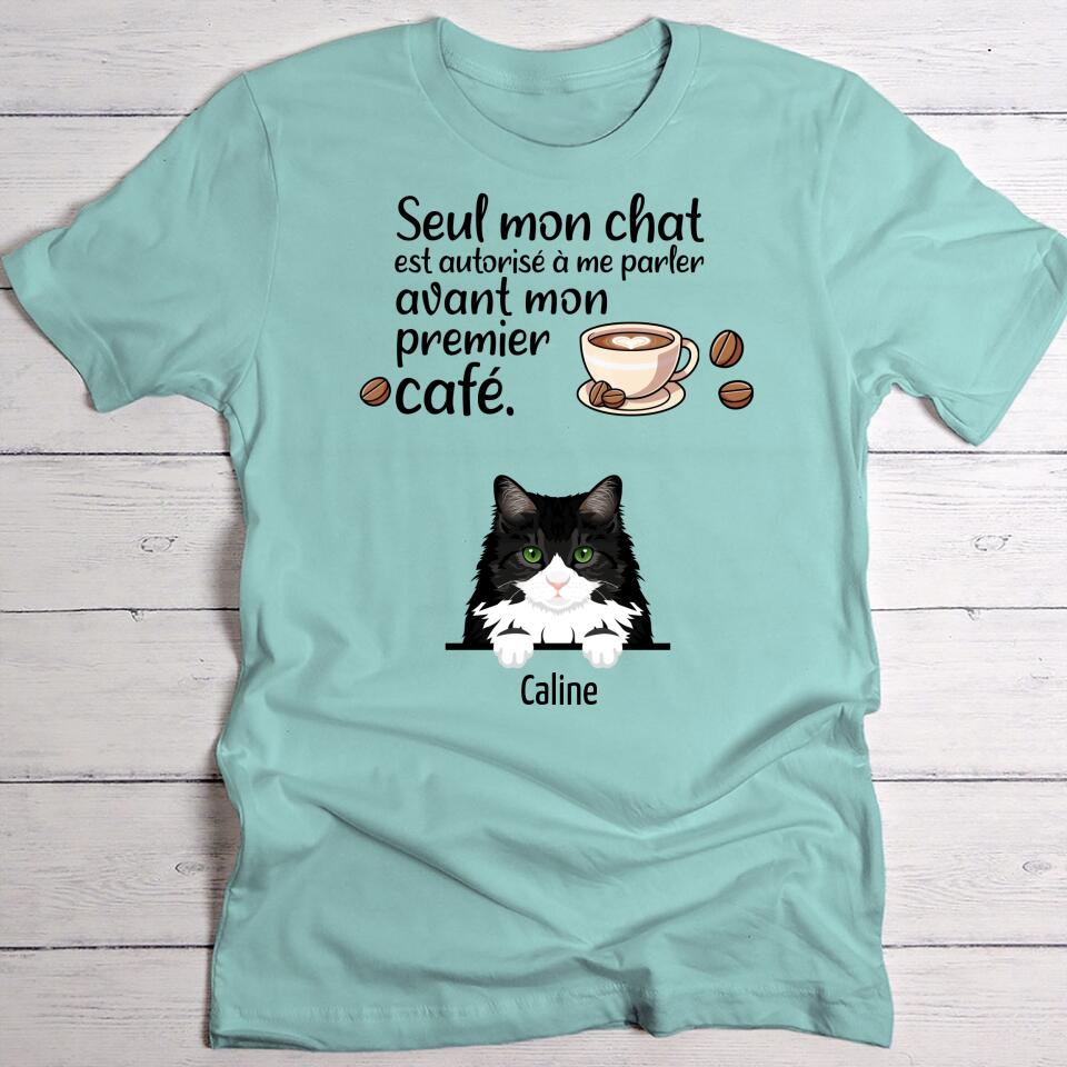 Premier café et chats - T-Shirt personnalisé