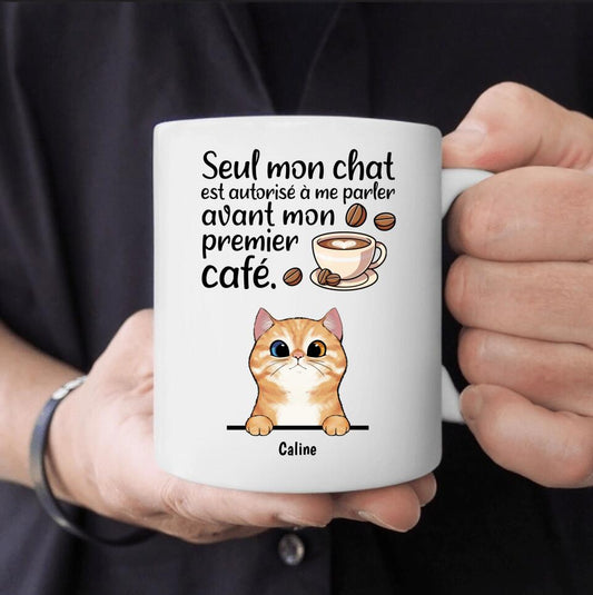 Premier café et chats - Mug personnalisé