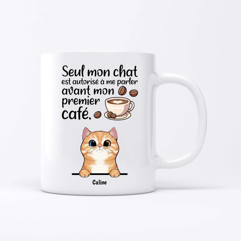 Premier café et chats - Mug personnalisé