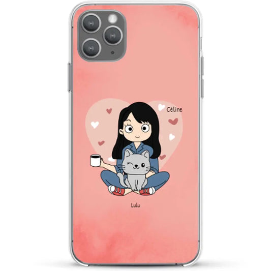 Maman chat BD - Coque de téléphone personnalisée