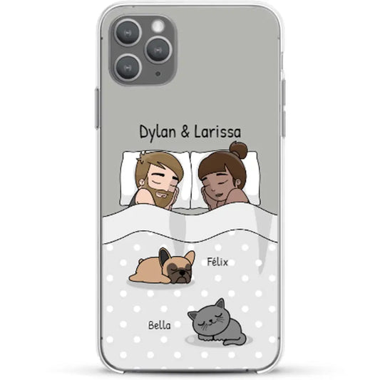 Câlins avec nos amis à poils - Coque de téléphone personnalisée