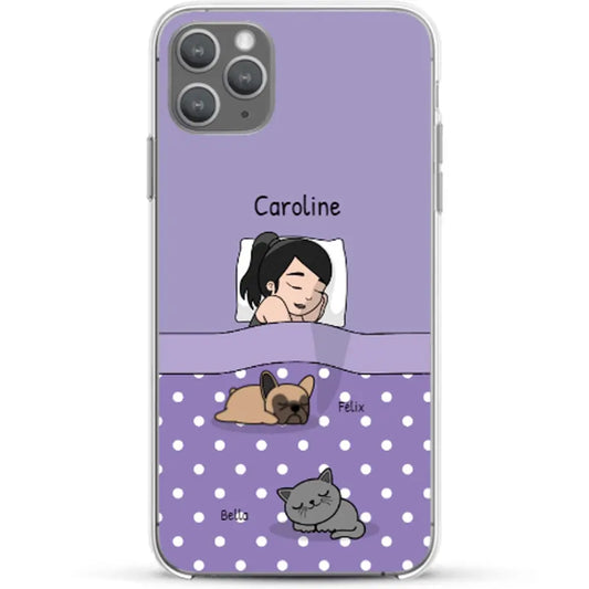 Câlins avec mes amis à poils - Coque de téléphone personnalisée