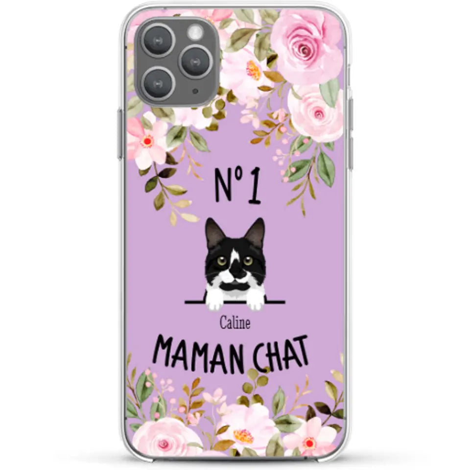 Maman chat N° 1 - Coque de téléphone personnalisée