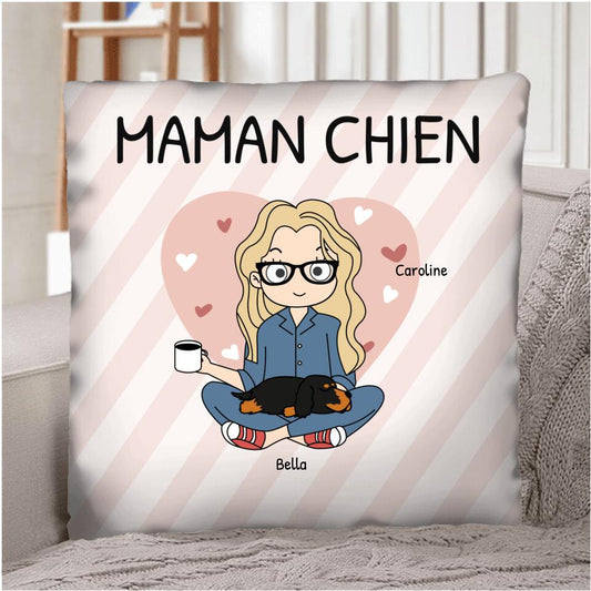 Maman chien - Coussin personnalisé