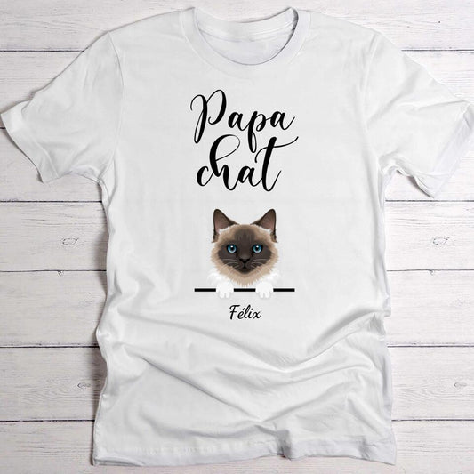 Papa chat - T-Shirt personnalisé