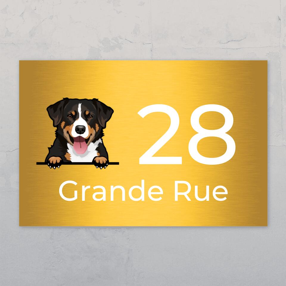 Animaux curieux et numéro de maison - Plaque de porte personnalisée