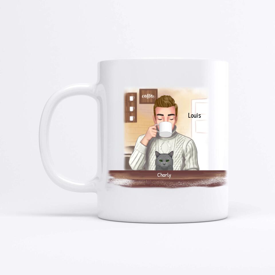 J'adore le café - Mug personnalisé (monsieur)