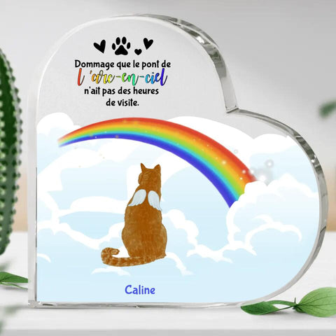 Pont arc-en-ciel chat - Cœur en verre personnalisé - Featured Image