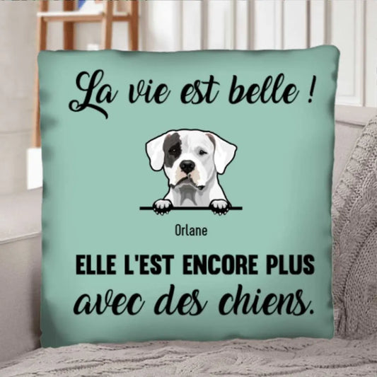 La vie est belle - Coussin personnalisé