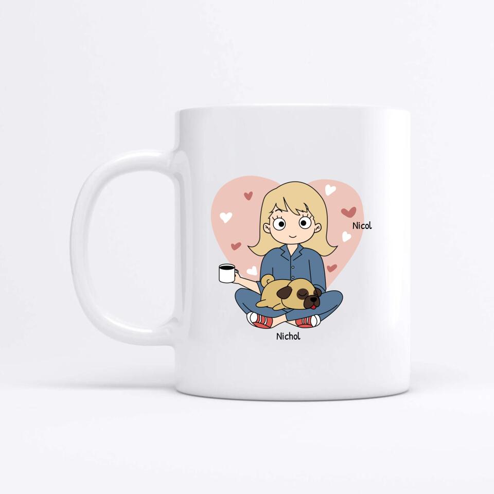 Maman chien (style BD) - Mug personnalisé