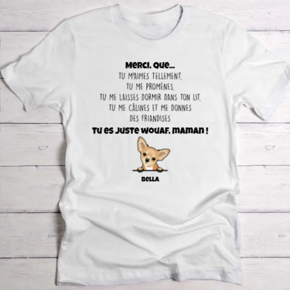 Merci maman chien - T-Shirt personnalisé