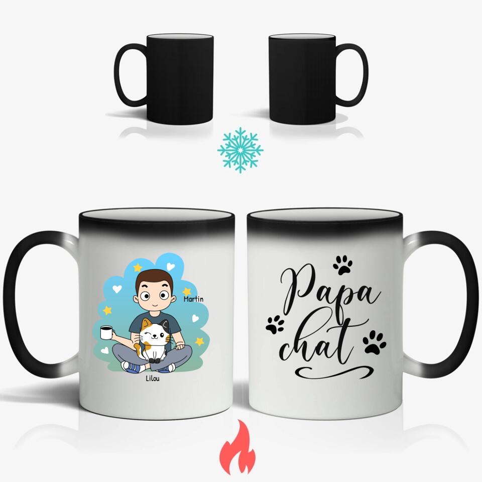 Papa Chat - Mug personnalisé (Style BD)