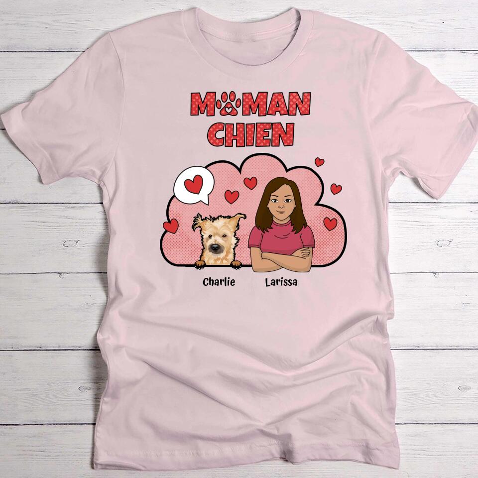 Maman chien aime ses chiens - T-Shirt personnalisé
