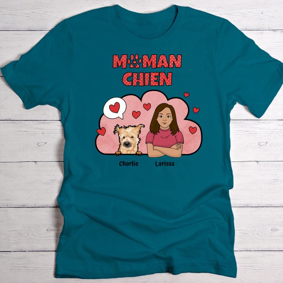 Maman chien aime ses chiens - T-Shirt personnalisé