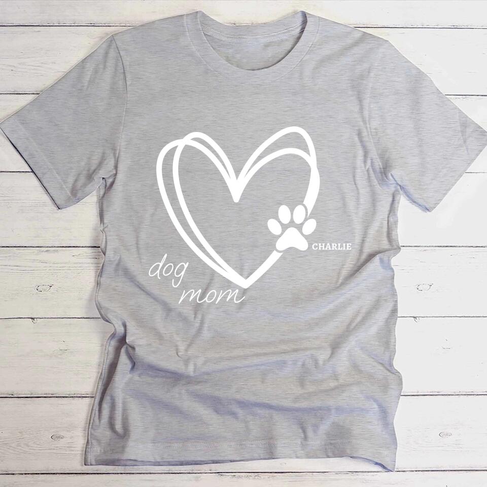 Cœur Dog Mom - T-Shirt personnalisé