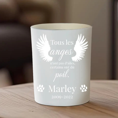 Les anges ont du poil - Verre à bougie personnalisé - Featured Image