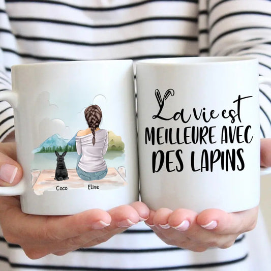 La vie est meilleure avec des lapins - Mug personnalisé