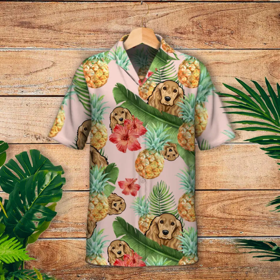 Chiens curieux tropicaux - Chemise hawaïenne personnalisée