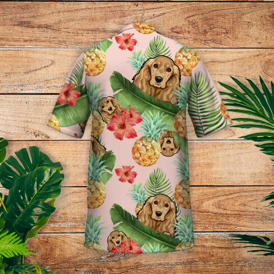 Chiens curieux tropicaux - Chemise hawaïenne personnalisée