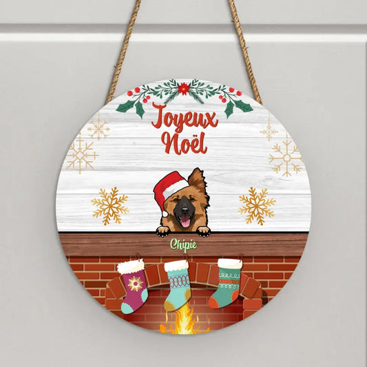 Joyeux Noël - Plaque décorative en bois personnalisée