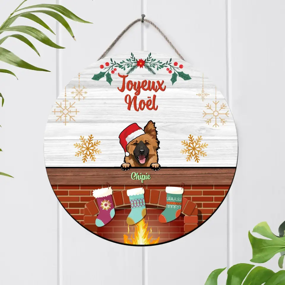 Joyeux Noël - Plaque décorative en bois personnalisée