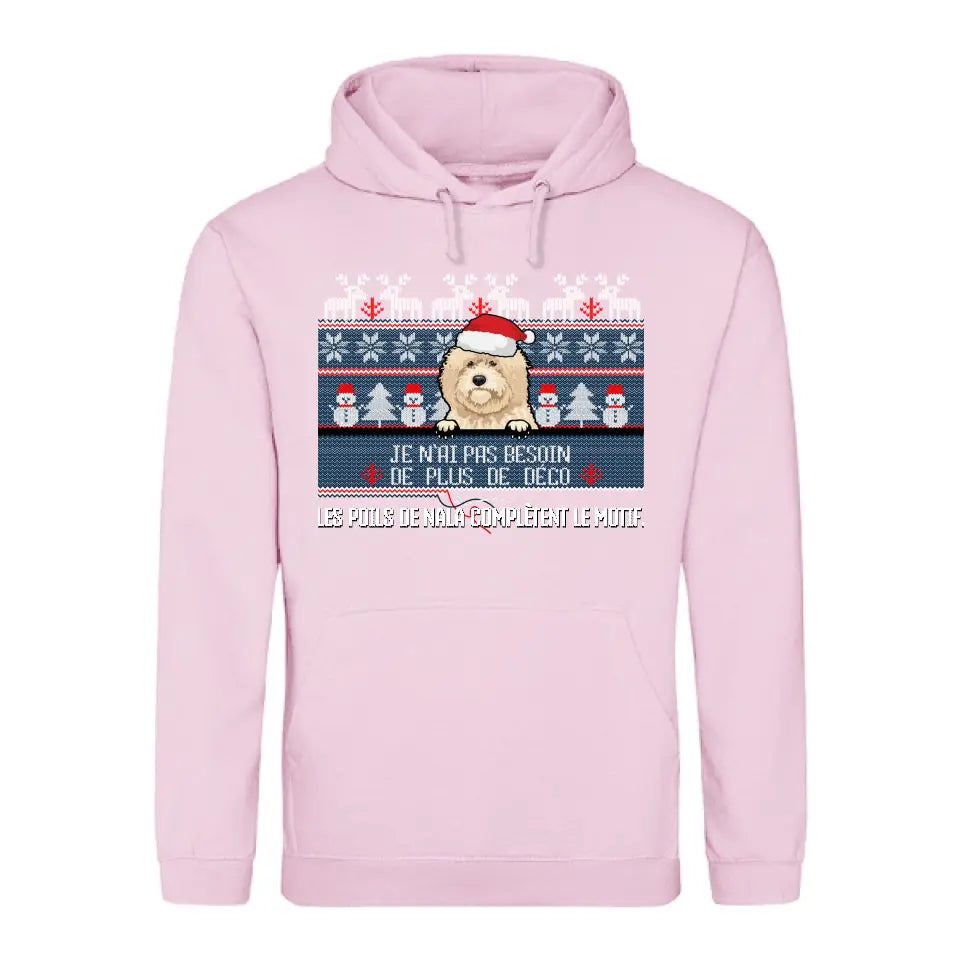 Pull de Noël avec poils - Sweat à capuche personnalisé