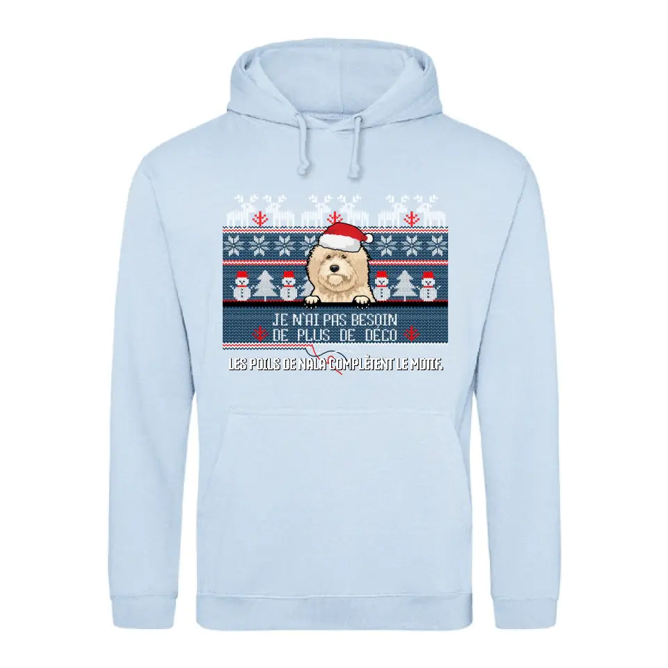 Pull de Noël avec poils - Sweat à capuche personnalisé