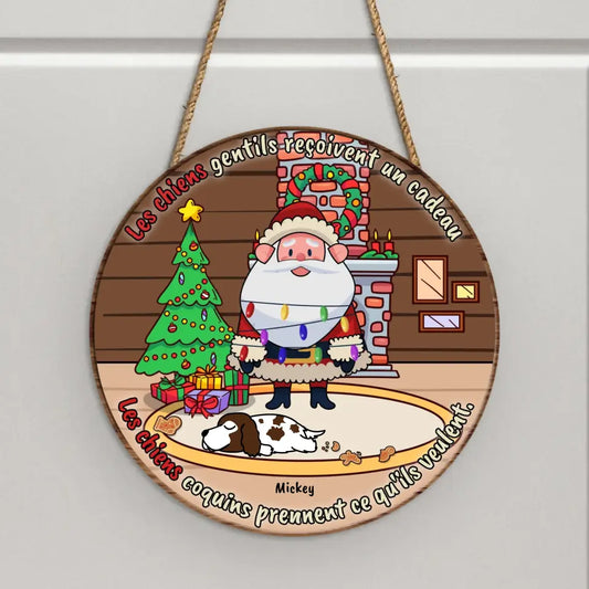 Père Noël - Plaque décorative en bois personnalisée