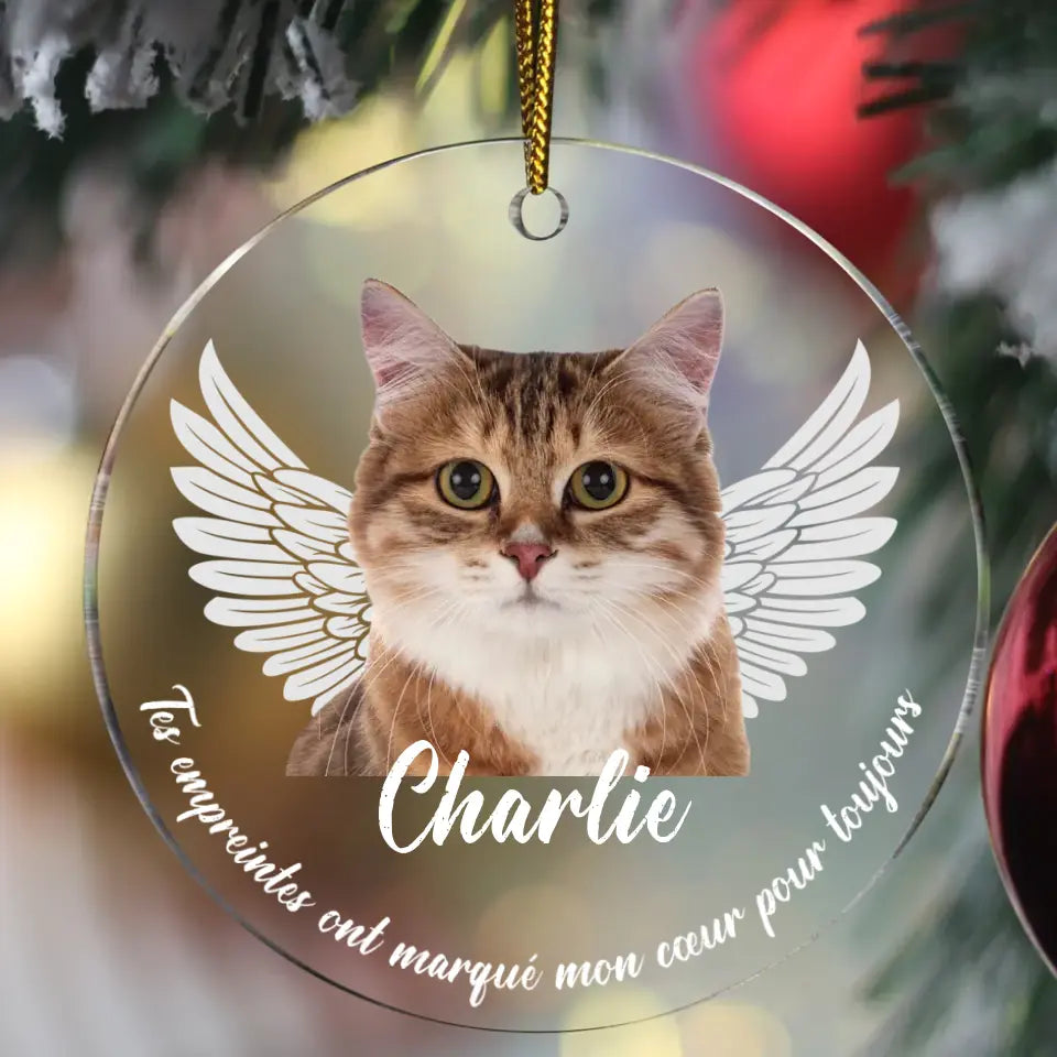 Empreintes sur mon cœur - Ornement acrylique personnalisé