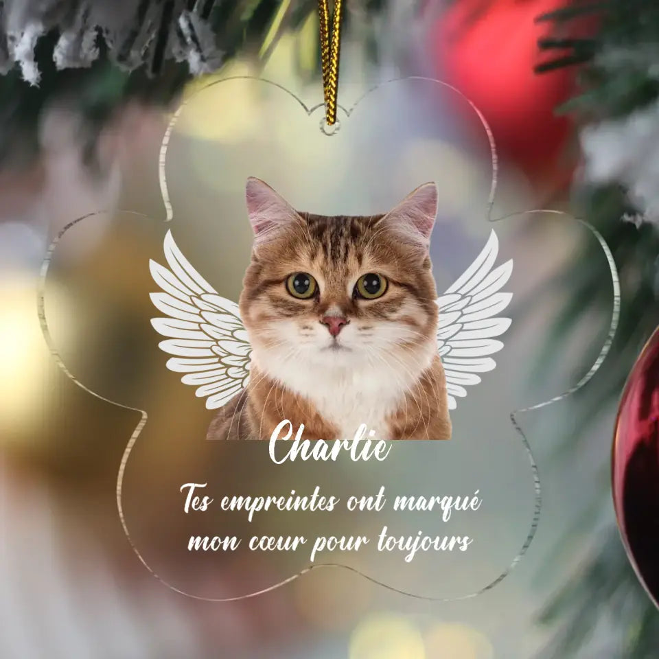 Empreintes sur mon cœur - Ornement acrylique personnalisé