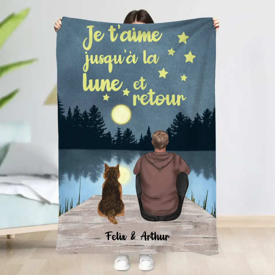 Jusqu'à la lune et retour (homme) - Couverture personnalisée