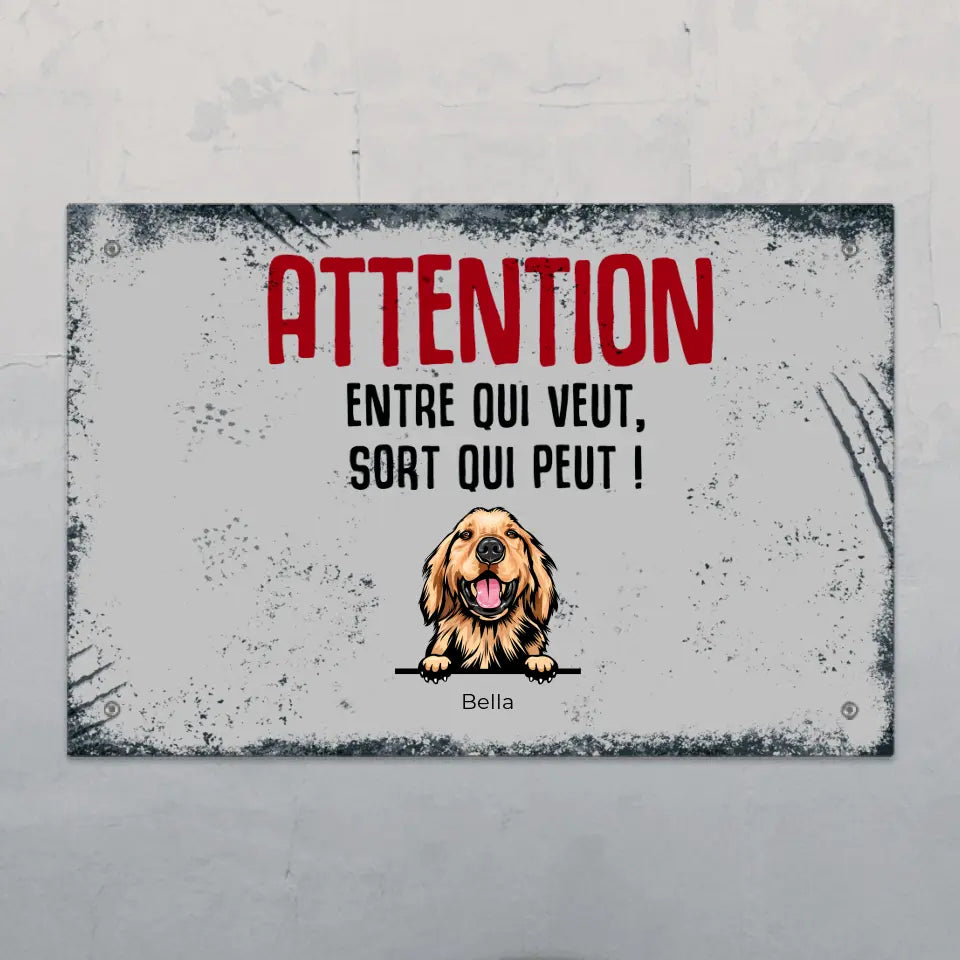 Pet Printed – Attention ! - Plaque de porte personnalisée – Pet Printed FR