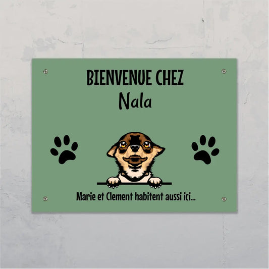 Animal guettant - Plaque de porte personnalisée