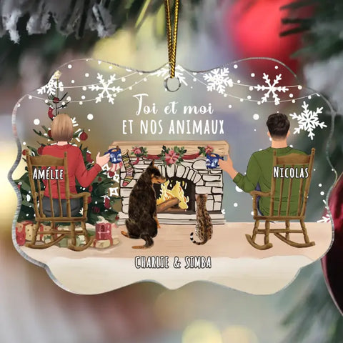 Toi et moi et nos animaux - Ornement acrylique personnalisé - Featured Image