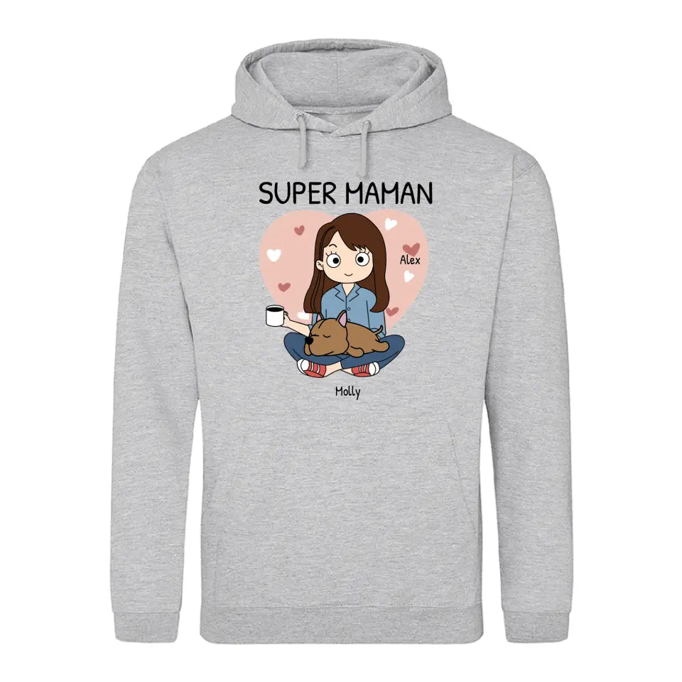 Ami des animaux (style BD) - Sweat à capuche personnalisé