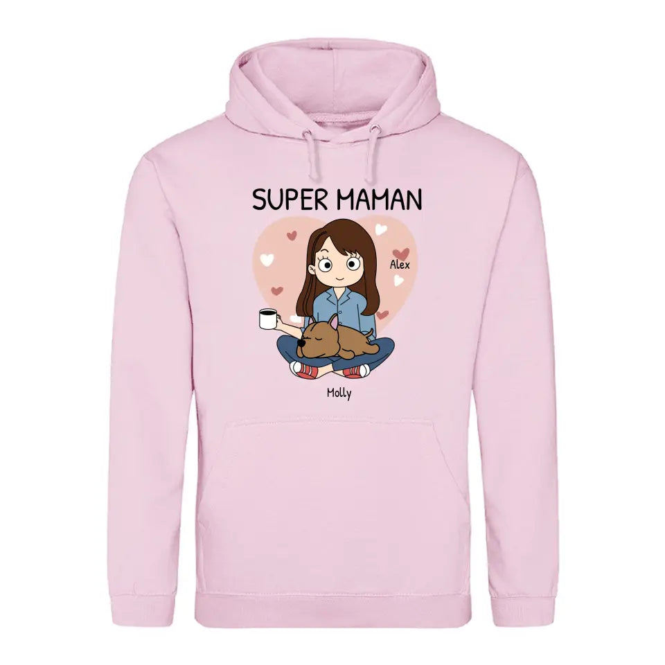 Ami des animaux (style BD) - Sweat à capuche personnalisé