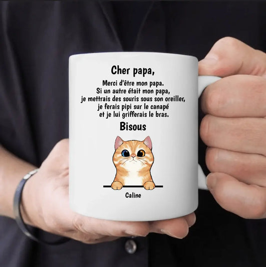 Chère maman/Cher papa (Chats curieux) - Mug personnalisé