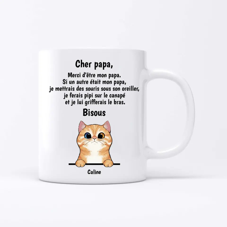 Chère maman/Cher papa (Chats curieux) - Mug personnalisé