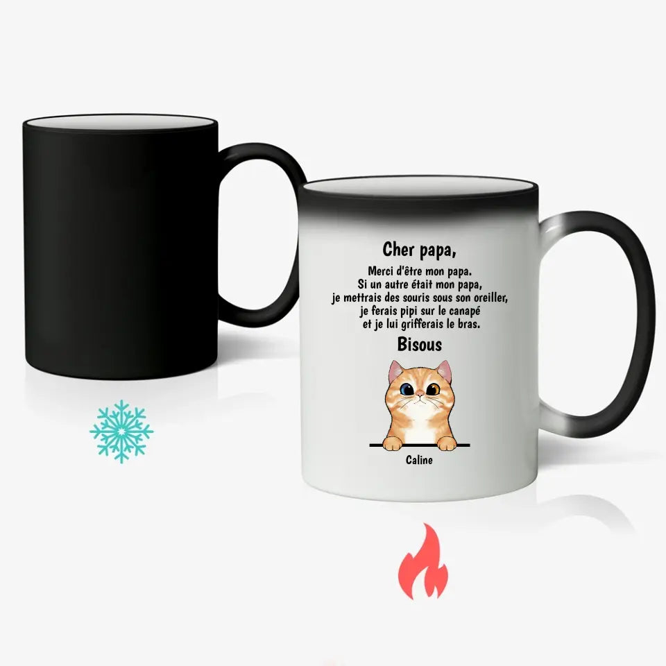 Chère maman/Cher papa (Chats curieux) - Mug personnalisé