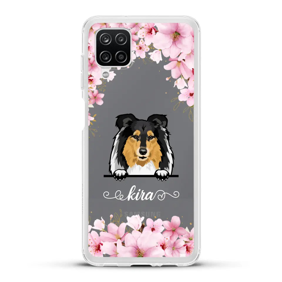 Fleurs et chiens - Coque de téléphone personnalisée