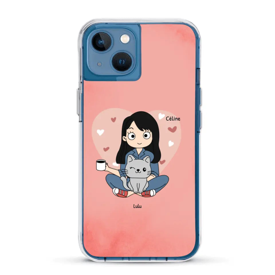 Maman chat BD - Coque de téléphone personnalisée