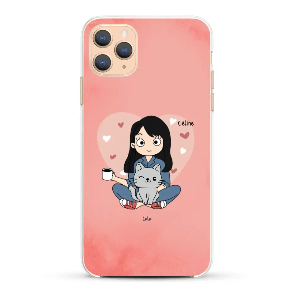 Maman chat BD - Coque de téléphone personnalisée