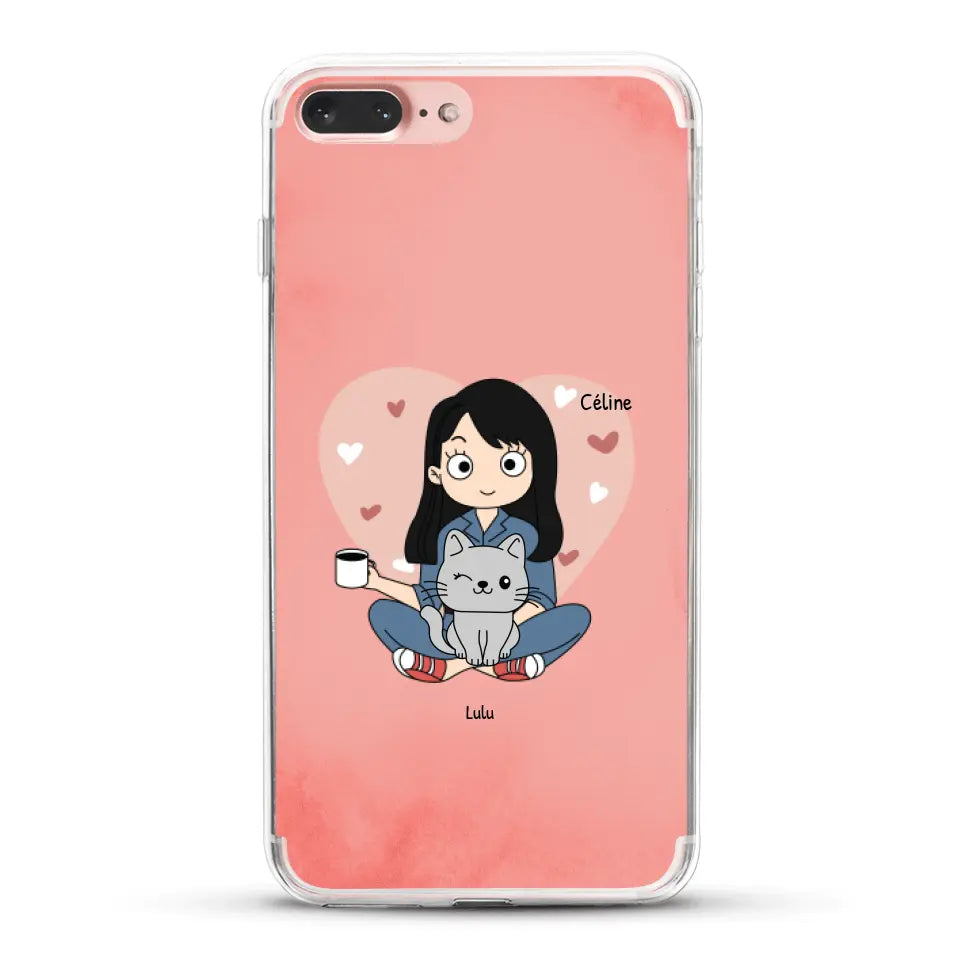 Maman chat BD - Coque de téléphone personnalisée