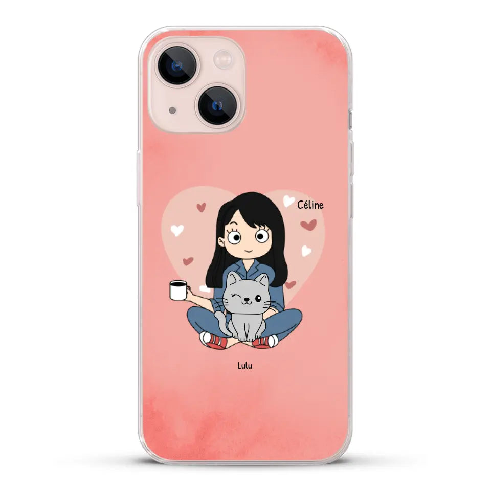 Maman chat BD - Coque de téléphone personnalisée