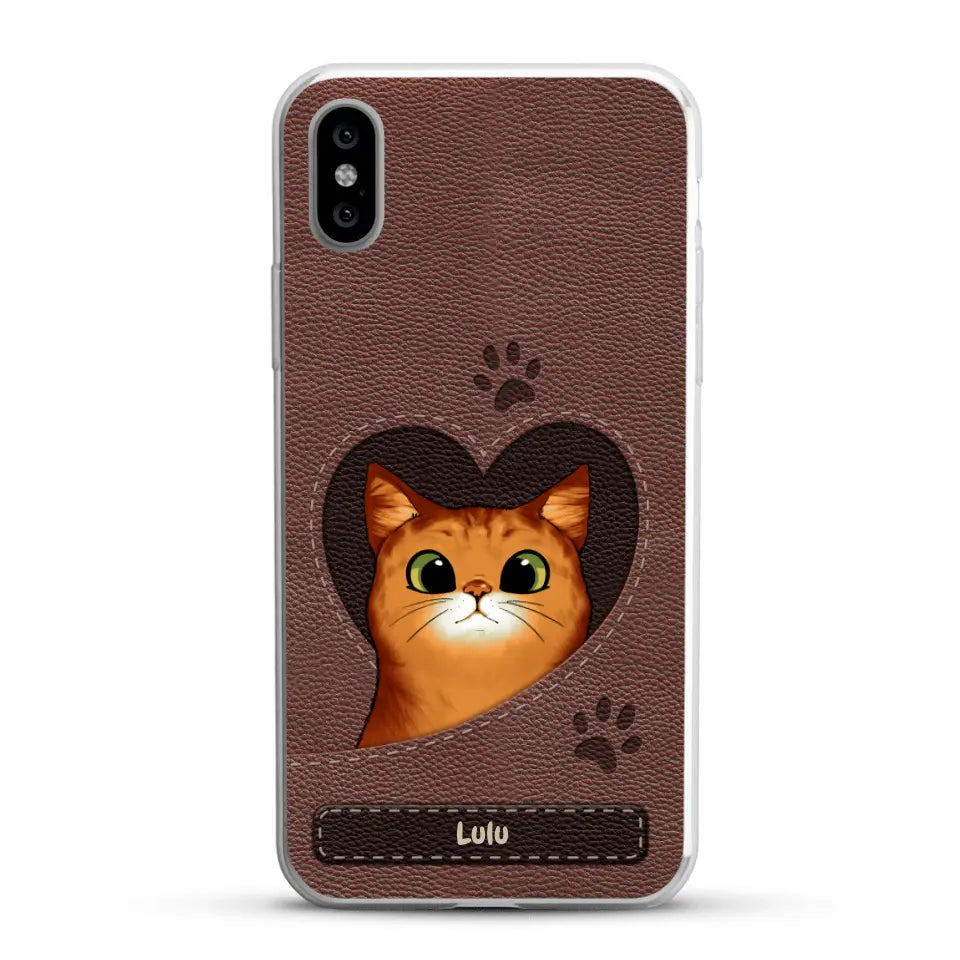 Chats curieux aspect cuir - Coque de téléphone personnalisée