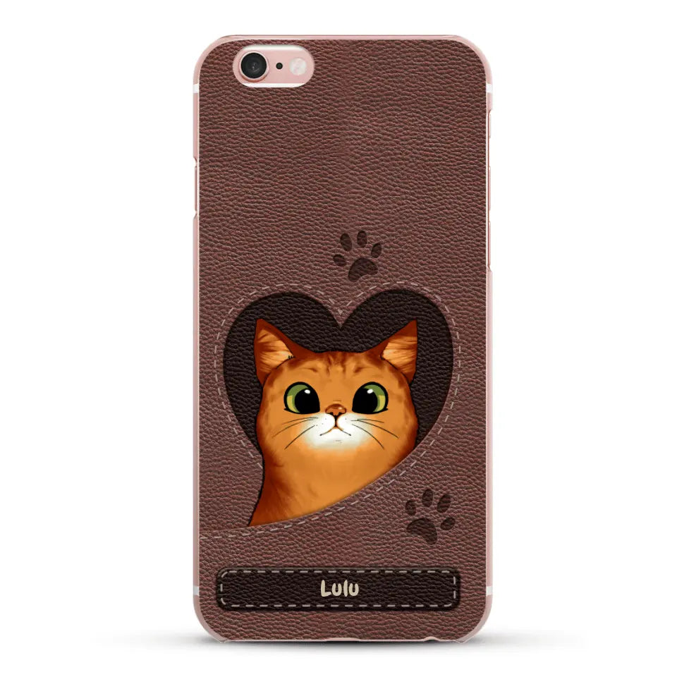 Chats curieux aspect cuir - Coque de téléphone personnalisée