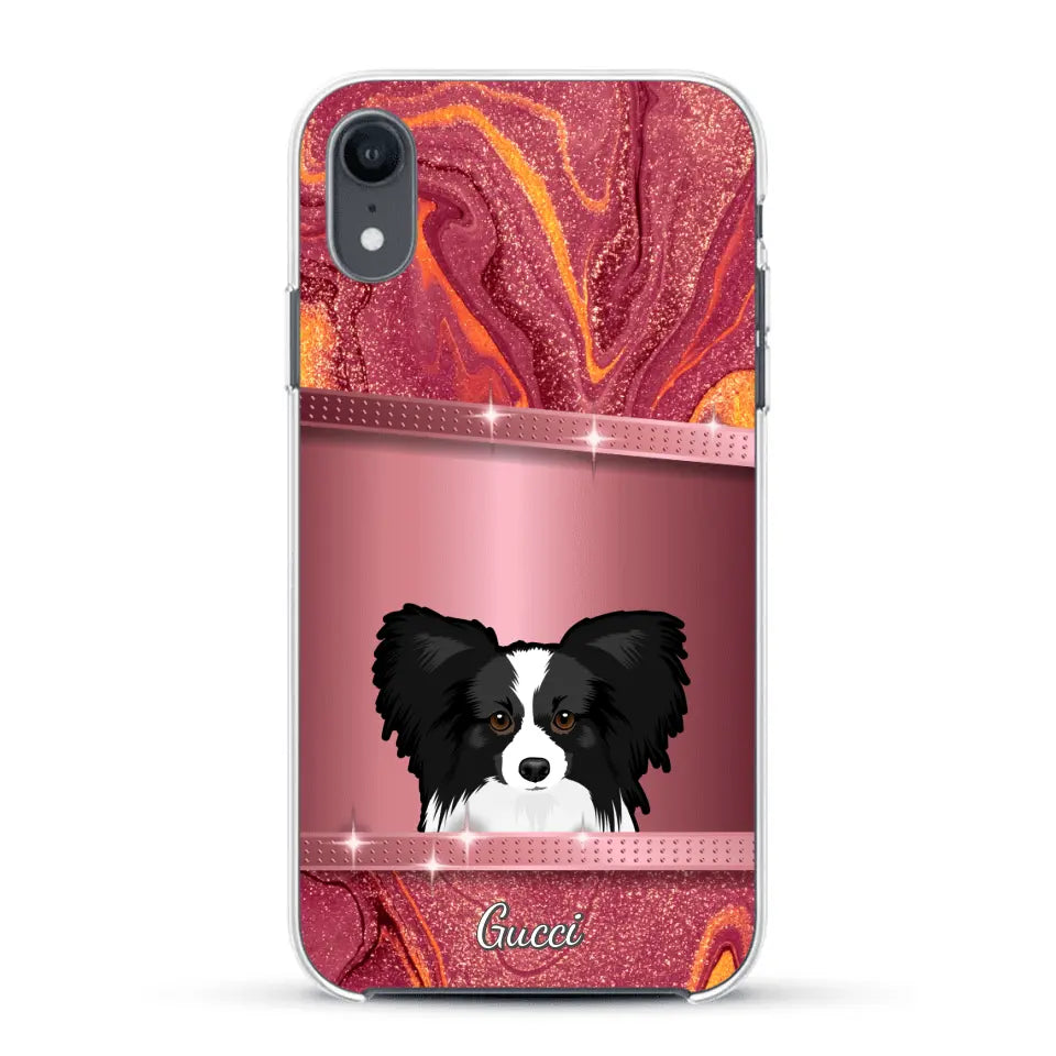 Chiens curieux aspect pailleté - Coque de téléphone personnalisée