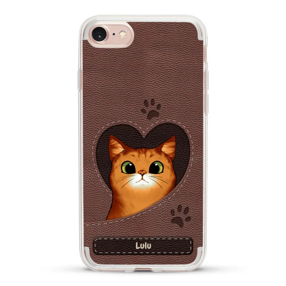 Chats curieux aspect cuir - Coque de téléphone personnalisée